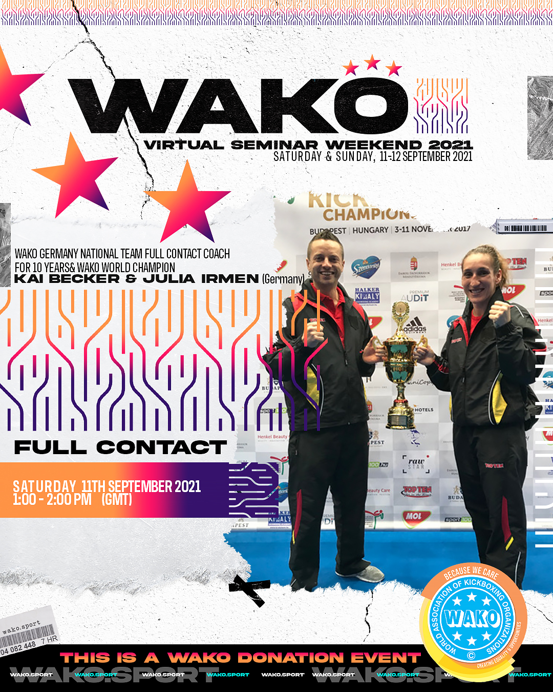 WAKO Virtual Seminar Weekend 2021 - 11 September 1-2 pm GMT - FULL CONTACT - Kai Becker & Julia Irmen (GER)