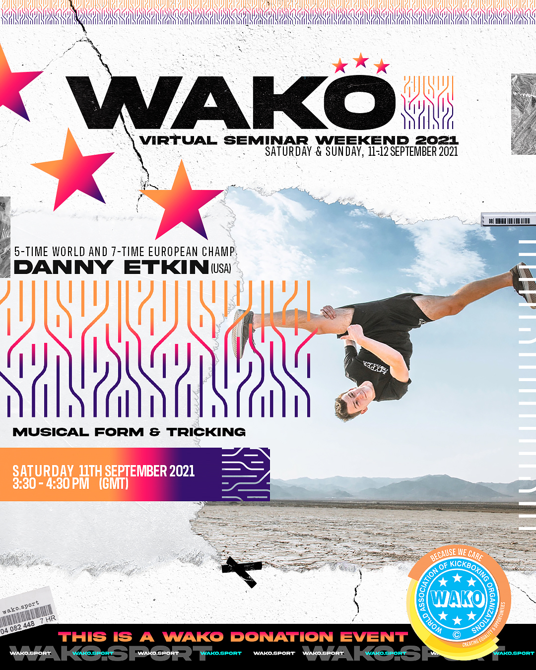 WAKO Virtual Seminar Weekend 2021 - 11 September 4:45-5:45 pm GMT - Musical Forms & Tricking - Danny Etkin (USA)