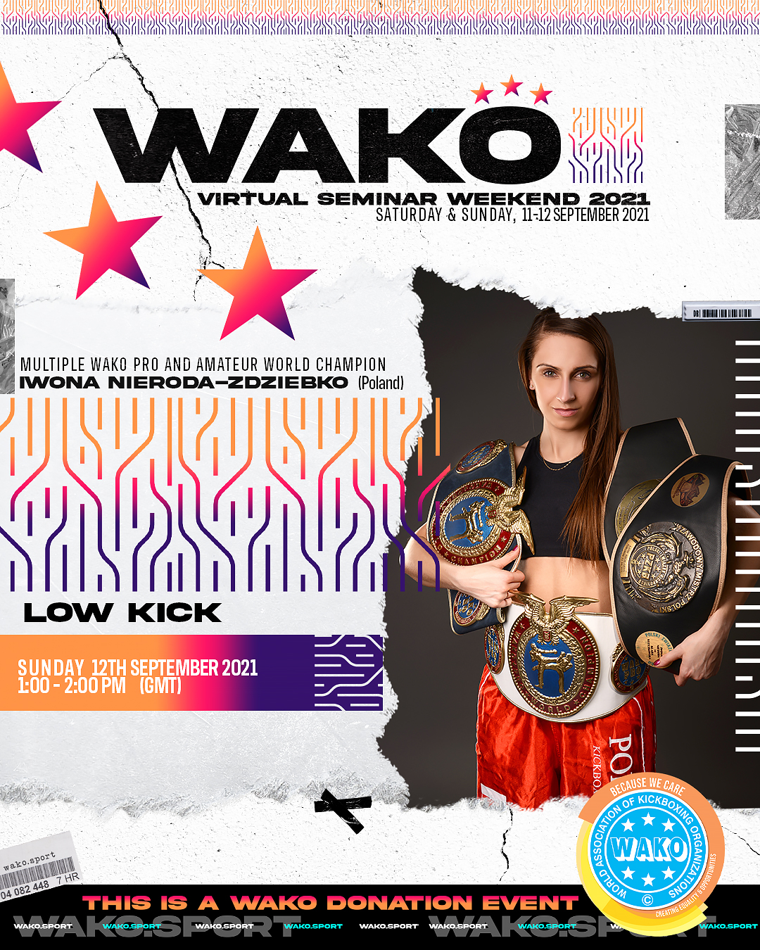 WAKO Virtual Seminar Weekend 2021 - 12 September 1:00-2:00 pm GMT -Low Kick - Iwona Nieroda-Zdziebko (POL)