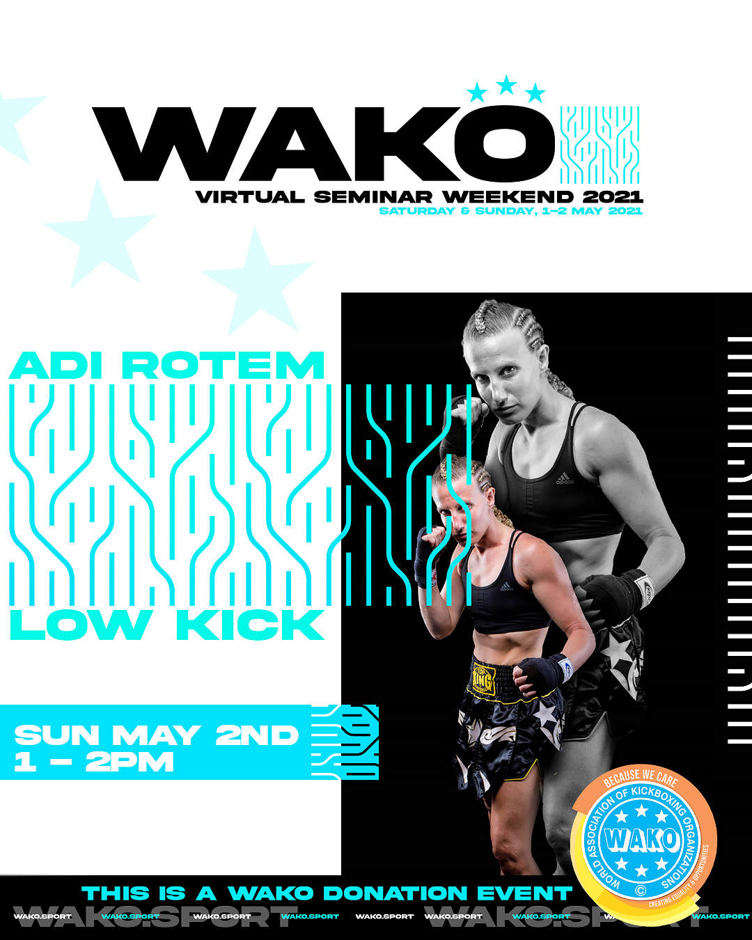 WAKO Virtual Seminar Weekend 2021 - 2 May 1-2 pm GMT - LOW KICK Adi Rotem(Israel)